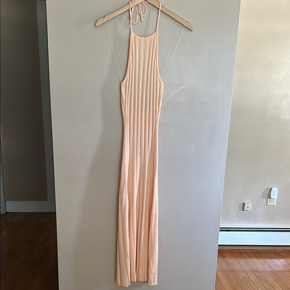 Meshki Peach Backless Maxi Dress NWT